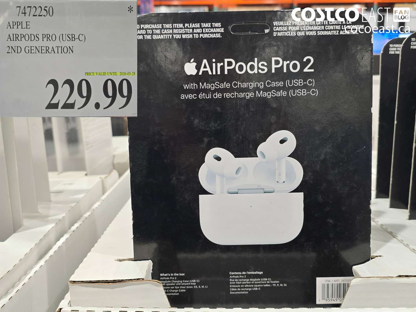 7472250 APPLE AIRPODS PRO (USB-C) 2ND GENERATION $229.99