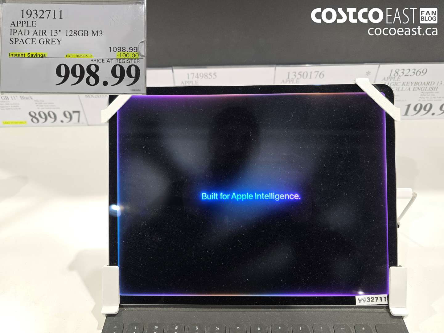 1932711 APPLE IPAD AIR 13inch 128GB M3 SPACE GREY ($100.00 INSTANT SAVINGS EXPIRES ON 2026-02-19) $998.99