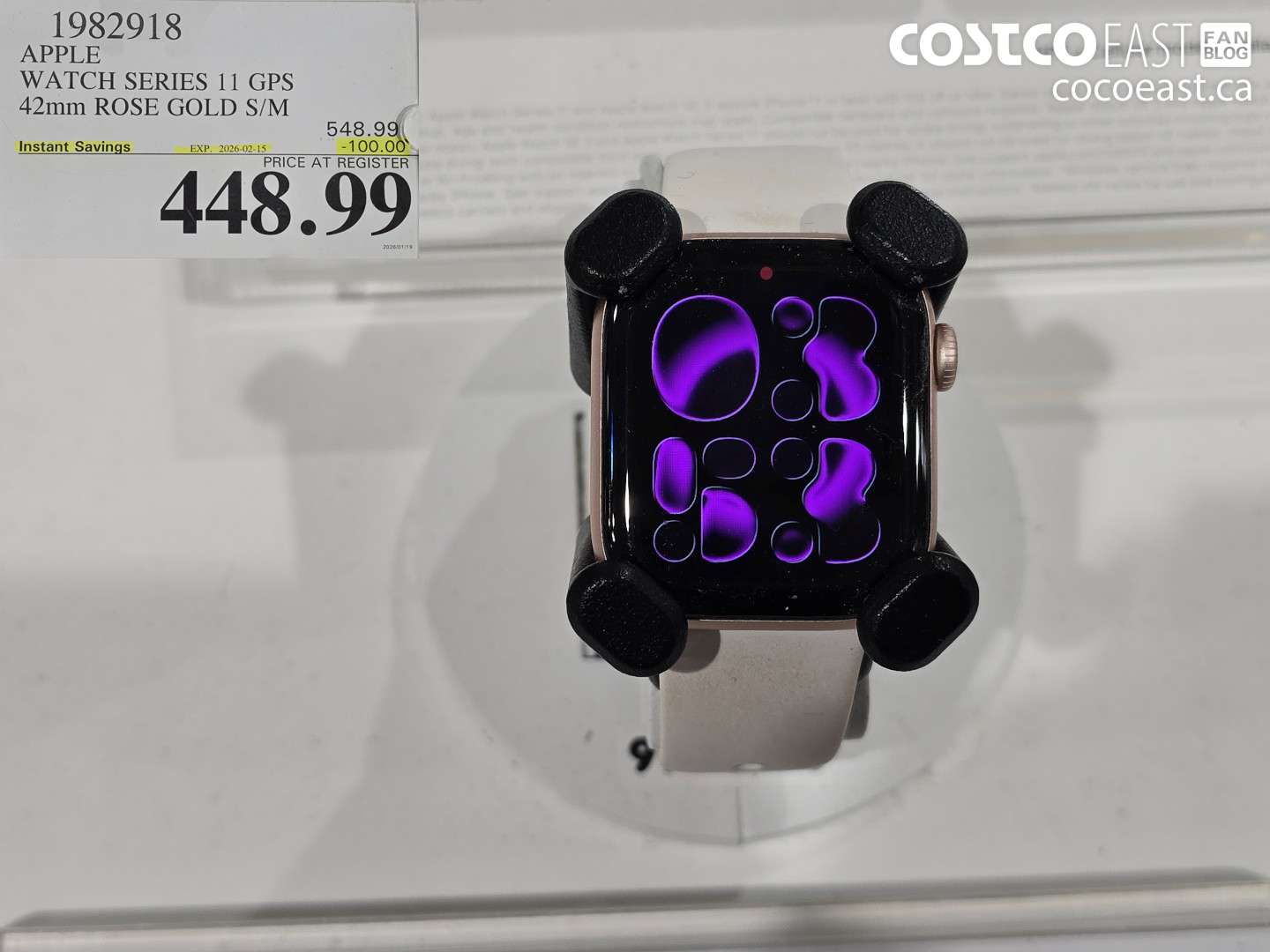 1982918 APPLE WATCH SERIES 11 GPS 42mm ROSE GOLD S/M ($100.00 INSTANT SAVINGS EXPIRES ON 2026-02-15) $448.99