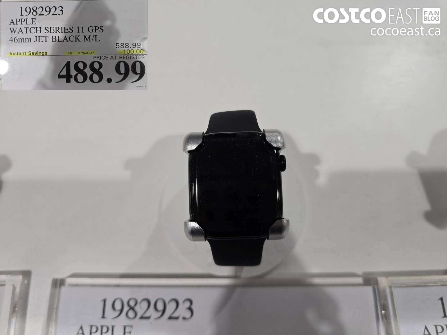 1982923 APPLE WATCH SERIES 11 GPS 46mm JET BLACK M/L ($100.00 INSTANT SAVINGS EXPIRES ON 2026-02-15) $488.99