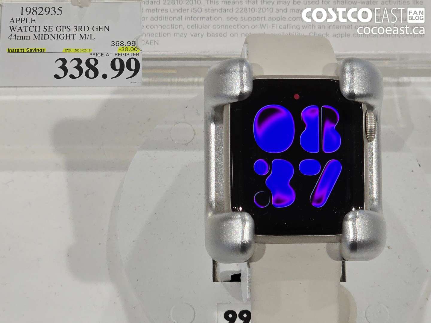 1982935 APPLE WATCH SE GPS 3RD GEN 44mm MIDNIGHT M/L ($30.00 INSTANT SAVINGS EXPIRES ON 2026-02-11) $338.99