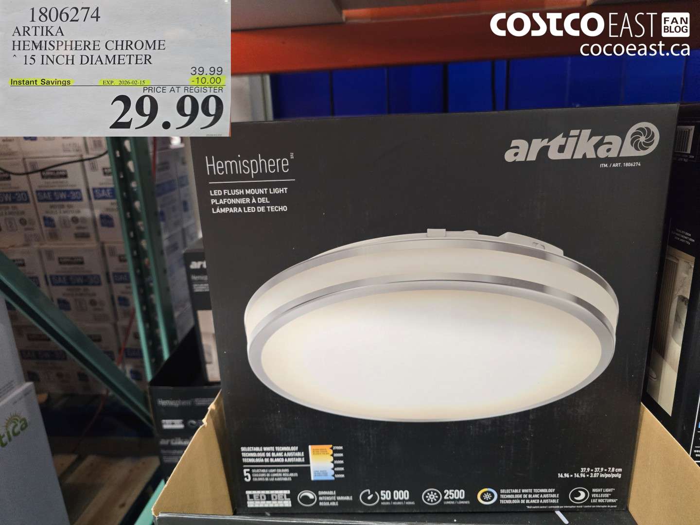 1806274 ARTIKA HEMISPHERE CHROME 15 INCH DIAMETER ($10.00 INSTANT SAVINGS EXPIRES ON 2026-02-15) $29.99