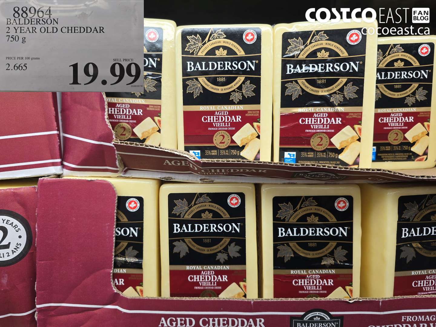 88964 BALDERSON 2 YEAR OLD CHEDDAR 750 G $19.99