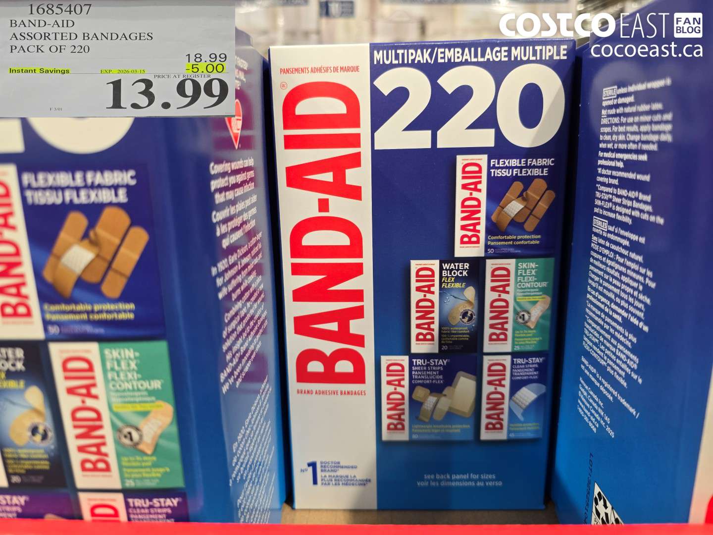 1685407 BAND-AID ASSORTED BANDAGES PACK OF 220 ($5.00 INSTANT SAVINGS EXPIRES ON 2026-03-15) $13.99