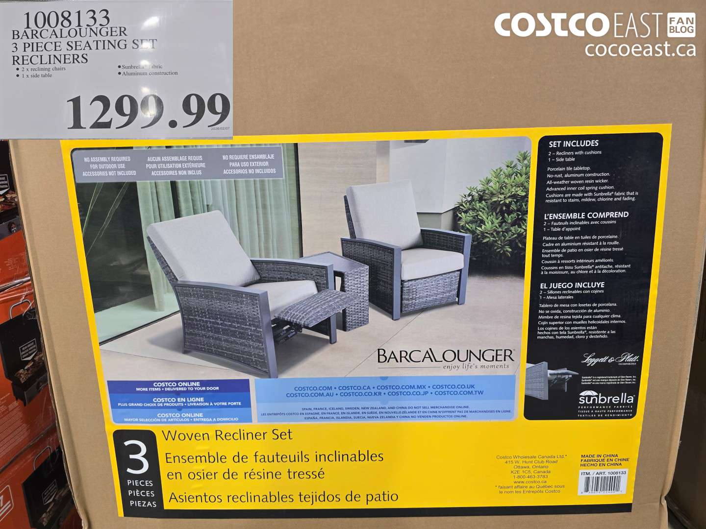 1008133 BARCALOUNGER 3 PIECE SEATING SET RECLINERS $1299.99