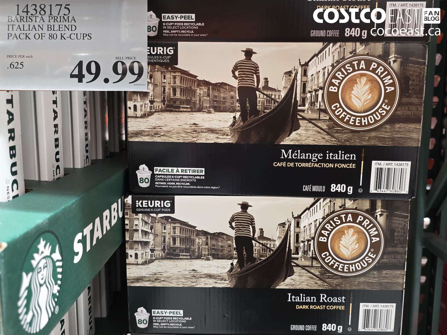 1438175 BARISTA PRIMA ITALIAN BLEND PACK OF 80 K-CUPS $49.99