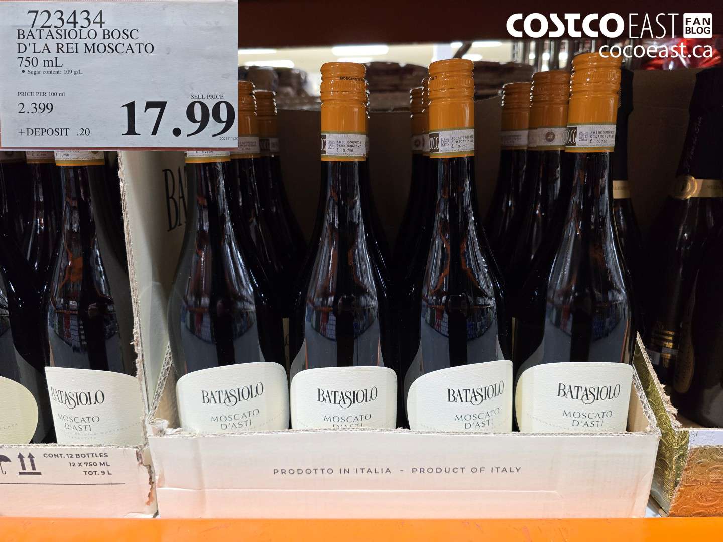 723434 BATASIOLO BOSC D'LA REI MOSCATO 750 mL $17.99