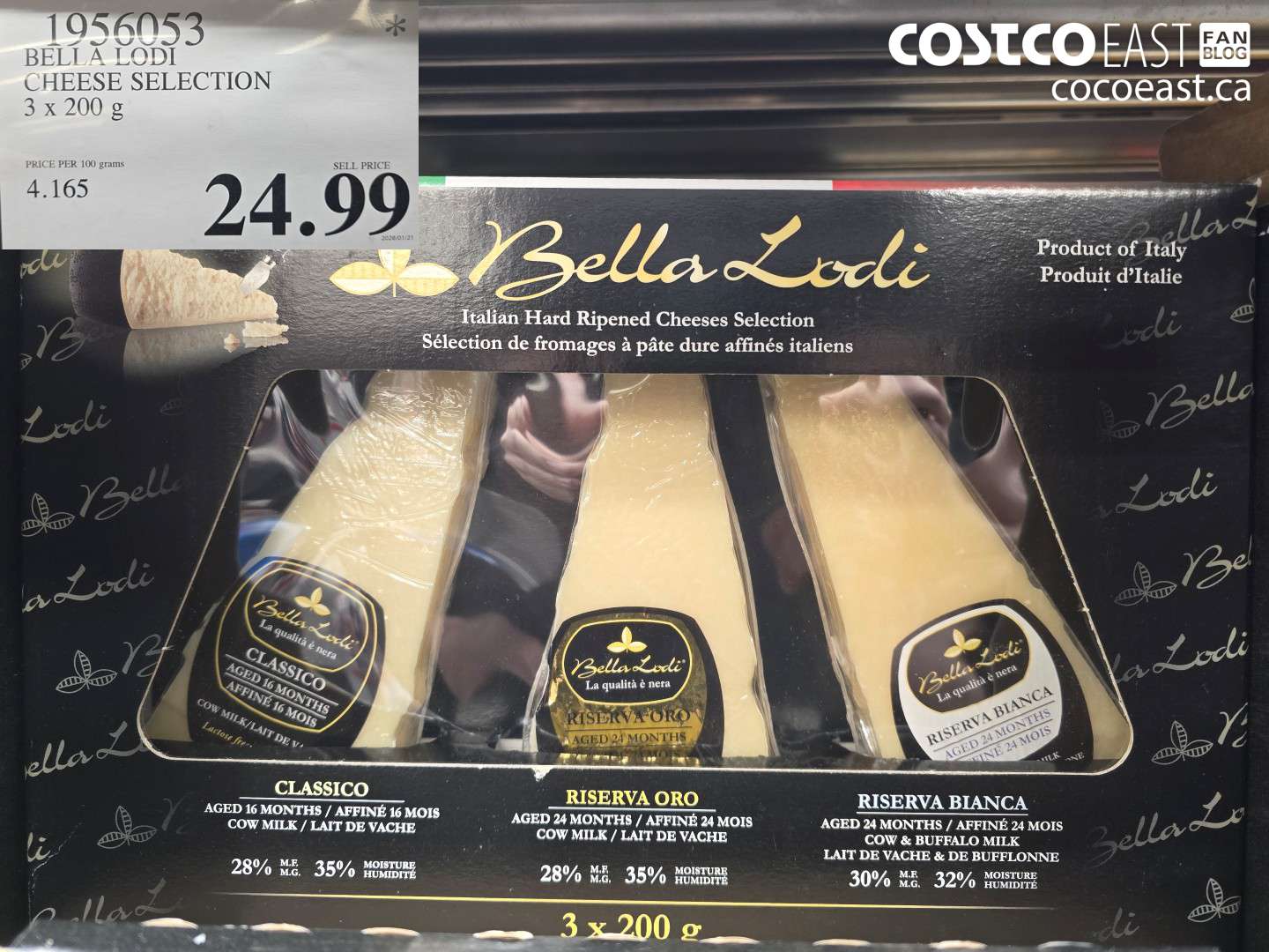 1956053 BELLA LODI CHEESE SELECTION 3 X 200 G $24.99