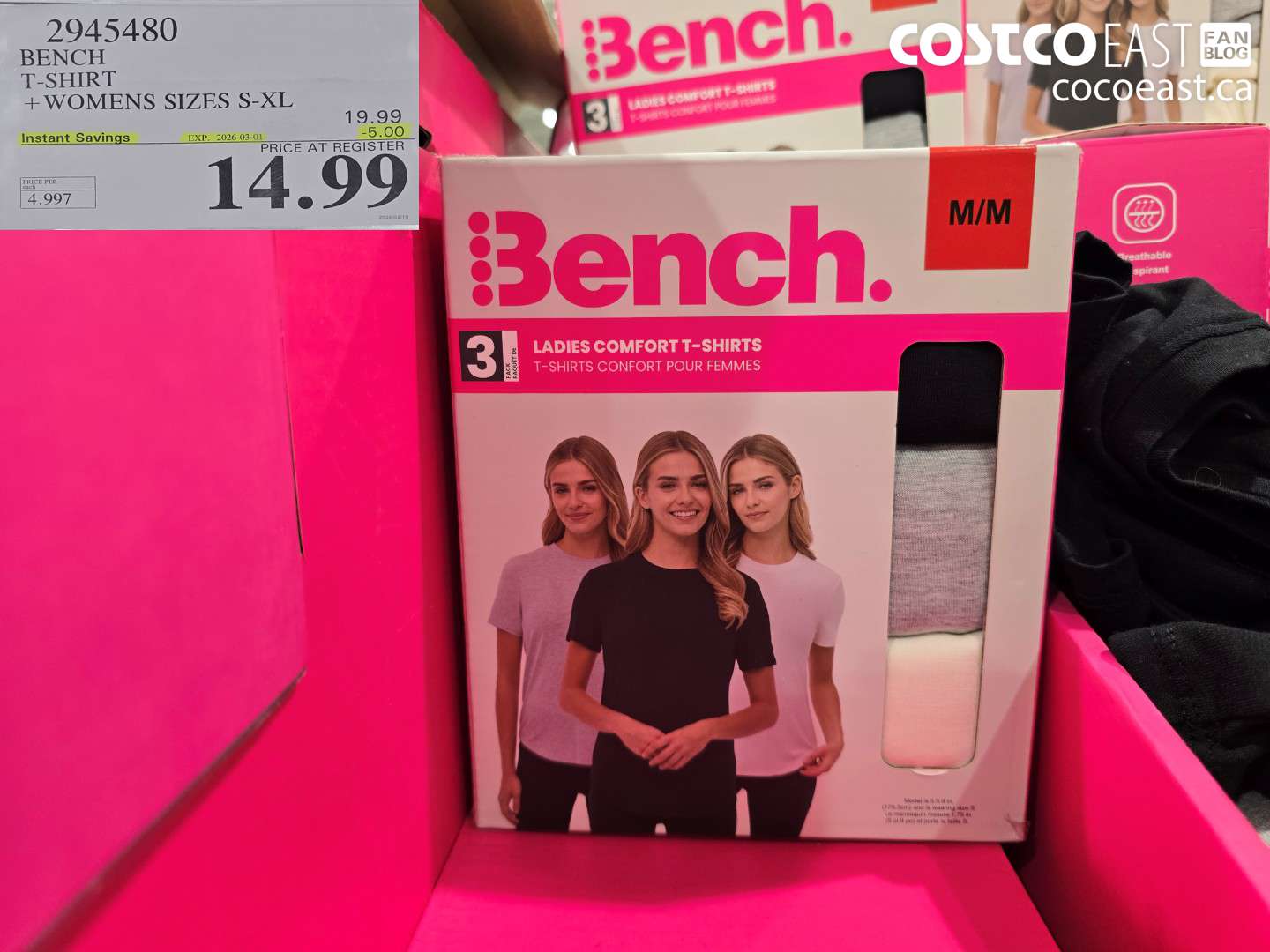 2945480 BENCH T-SHIRT + WOMENS SIZES S-XL ($5.00 INSTANT SAVINGS EXPIRES ON 2026-03-01) $14.99