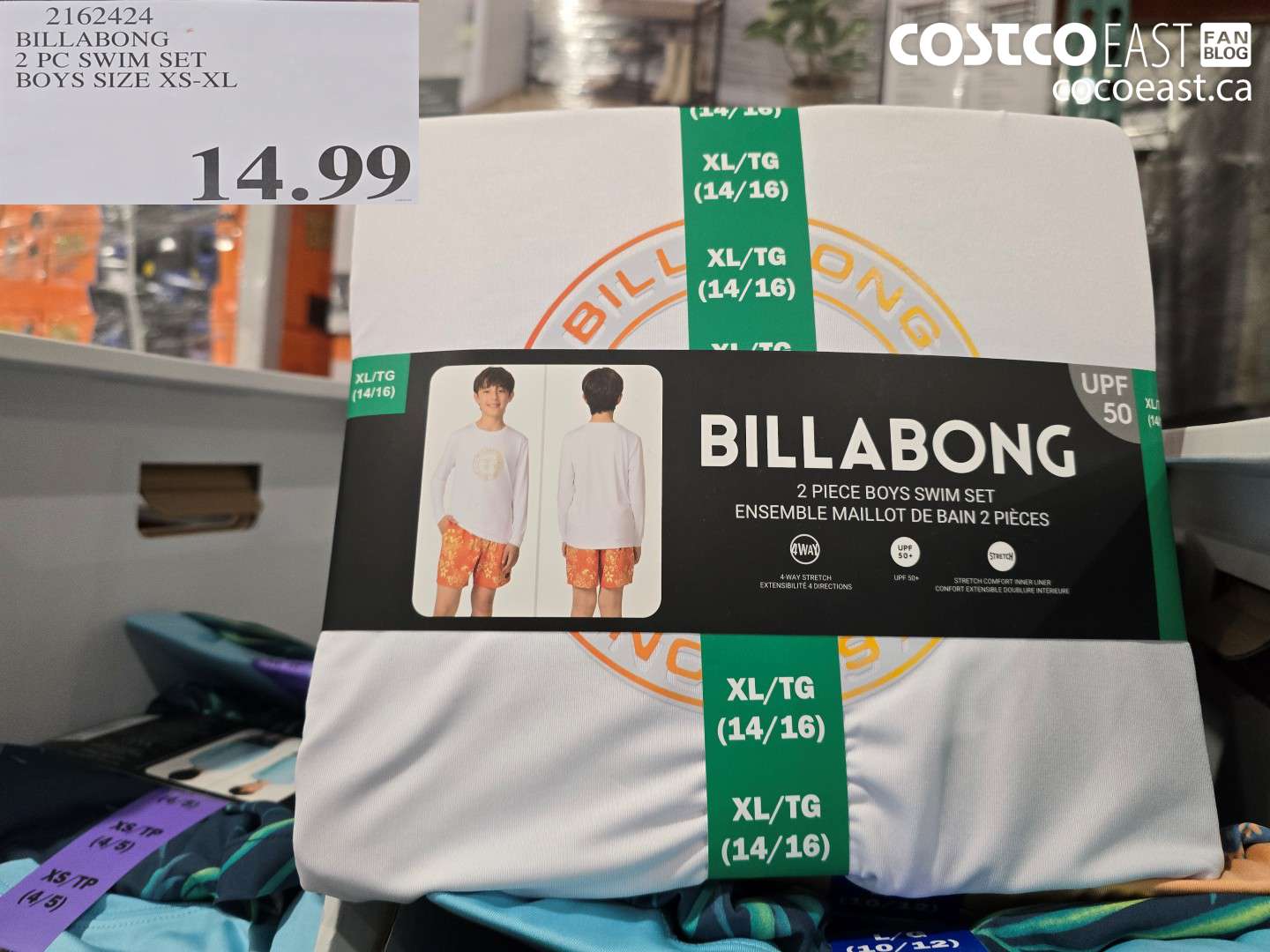 2162424 BILLABONG 2 PC SWIM SET BOYS SIZE XS-XL $14.99