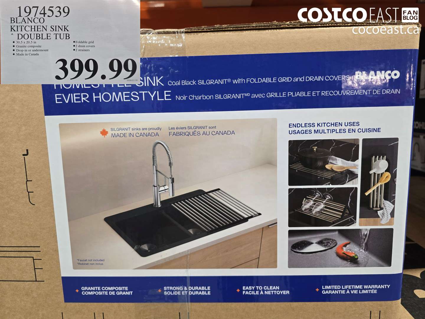 1974539 BLANCO KITCHEN SINK - DOUBLE TUB $399.99