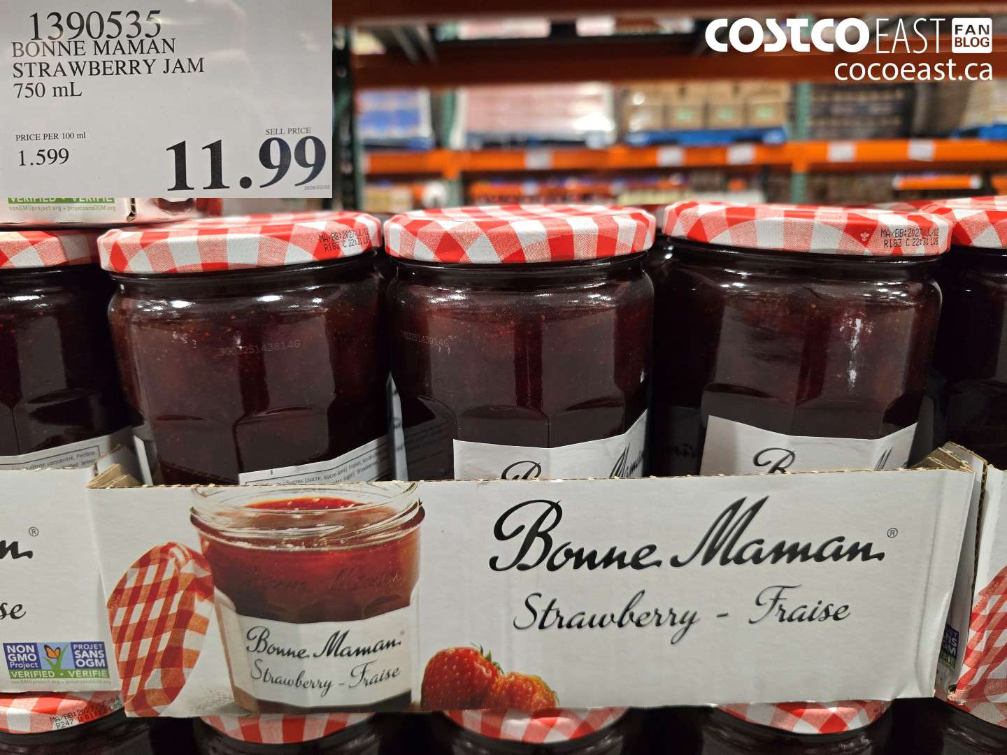 1390535 BONNE MAMAN STRAWBERRY JAM 750 mL $11.99
