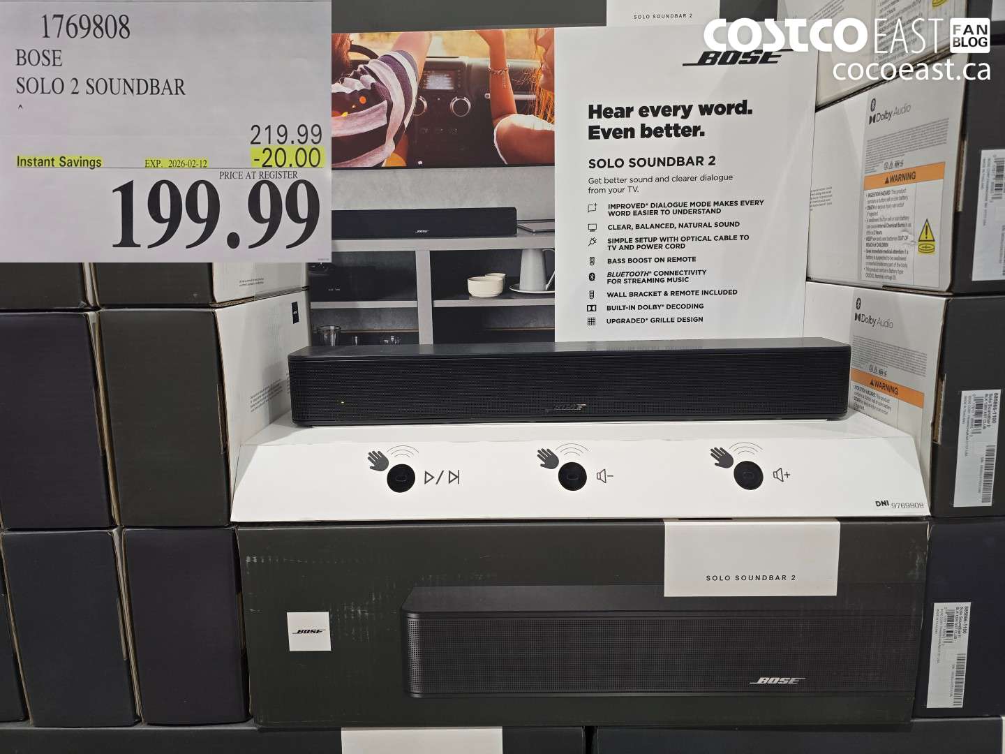 1769808 BOSE SOLO 2 SOUNDBAR ($20.00 INSTANT SAVINGS EXPIRES ON 2026-02-12) $199.99