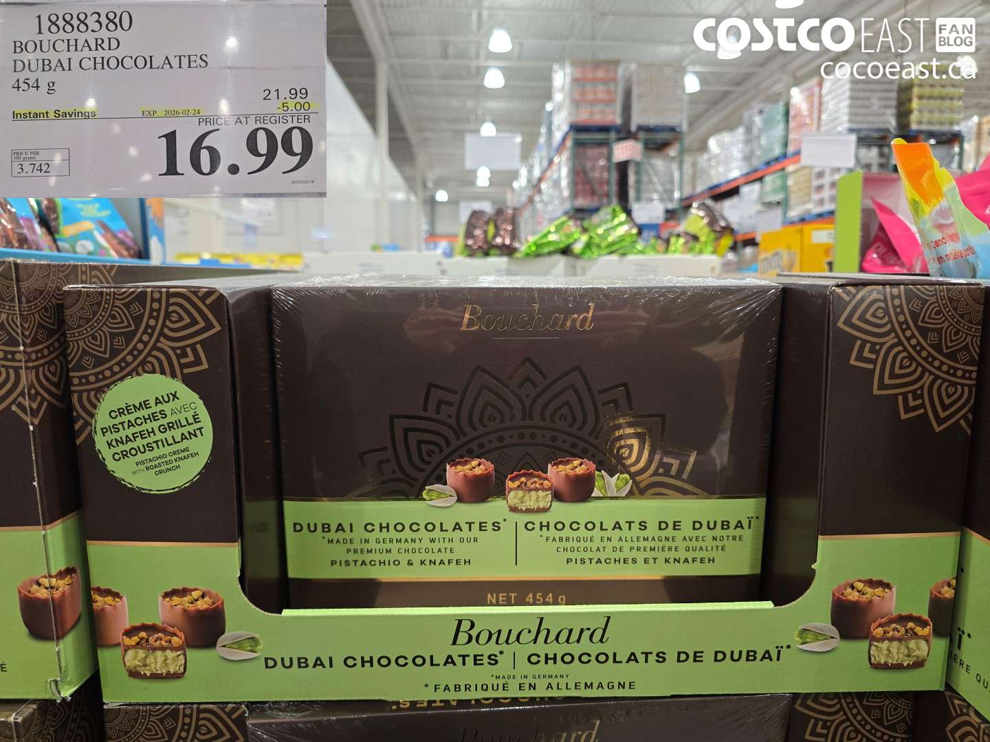 1888380 BOUCHARD DUBAI CHOCOLATES 454 G ($5.00 INSTANT SAVINGS EXPIRES ON 2026-02-24) $16.99