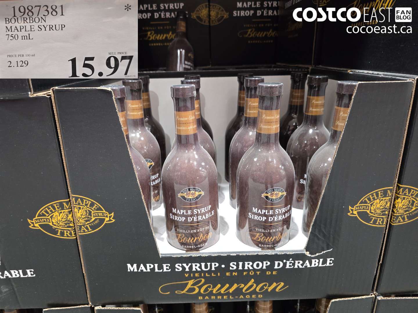 1987381 BOURBON MAPLE SYRUP 750 mL $15.97