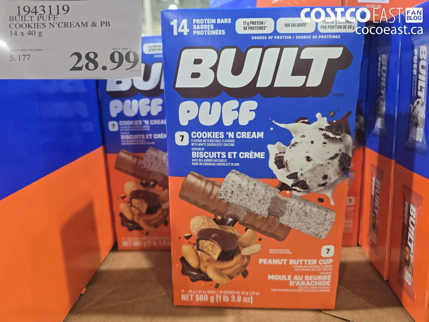 1943119 BUILT PUFF COOKIES N'CREAM & PB $28.99