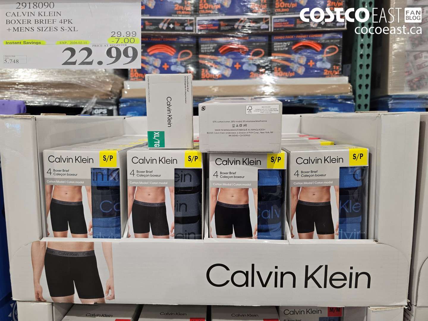 2918090 CALVIN KLEIN BOXER BRIEF 4PK + MENS SIZES S-XL ($7.00 INSTANT SAVINGS EXPIRES ON 2026-02-15) $22.99