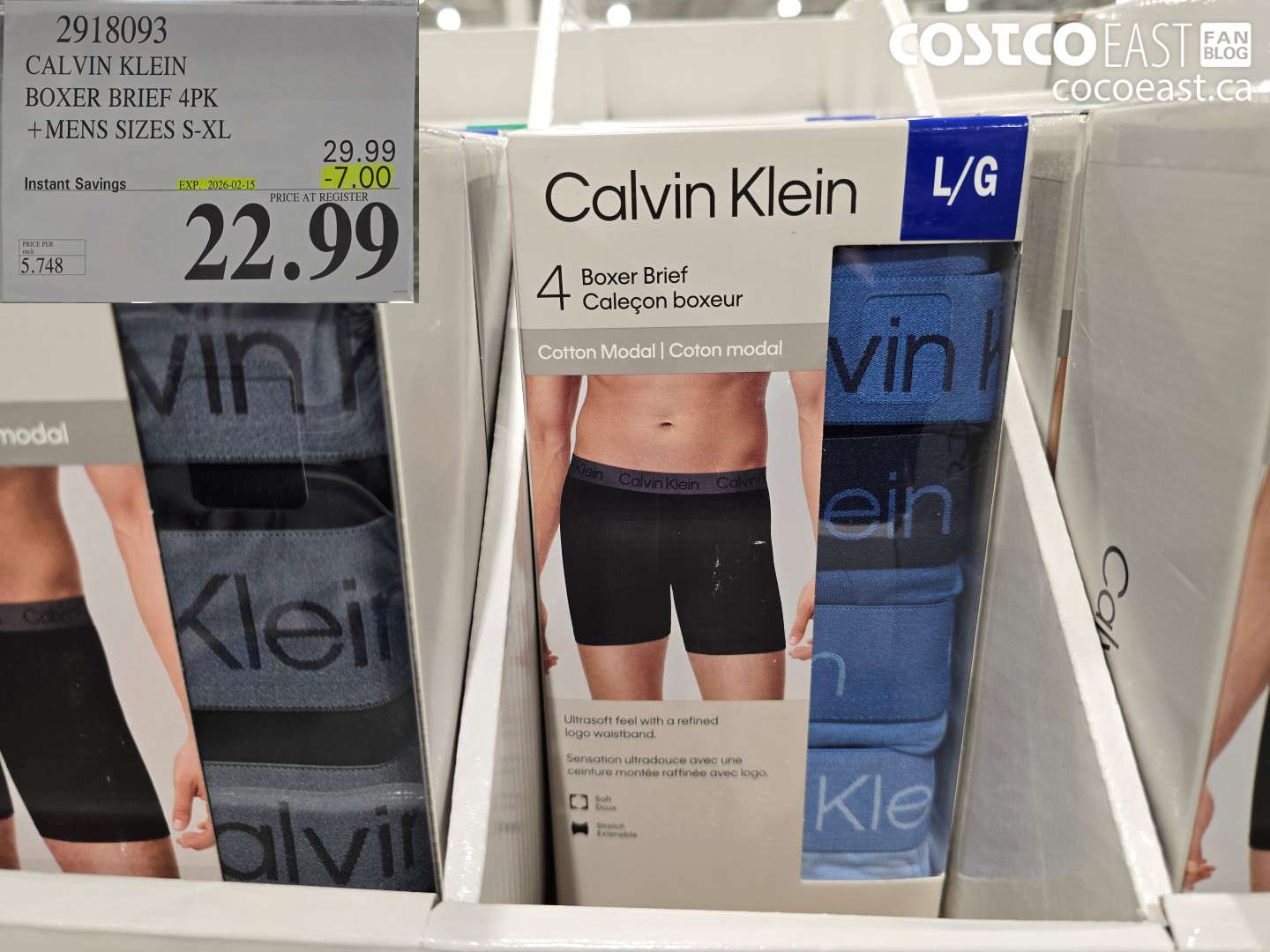 2918093 CALVIN KLEIN BOXER BRIEF 4PK + MENS SIZES S-XL ($7.00 INSTANT SAVINGS EXPIRES ON 2026-02-15) $22.99