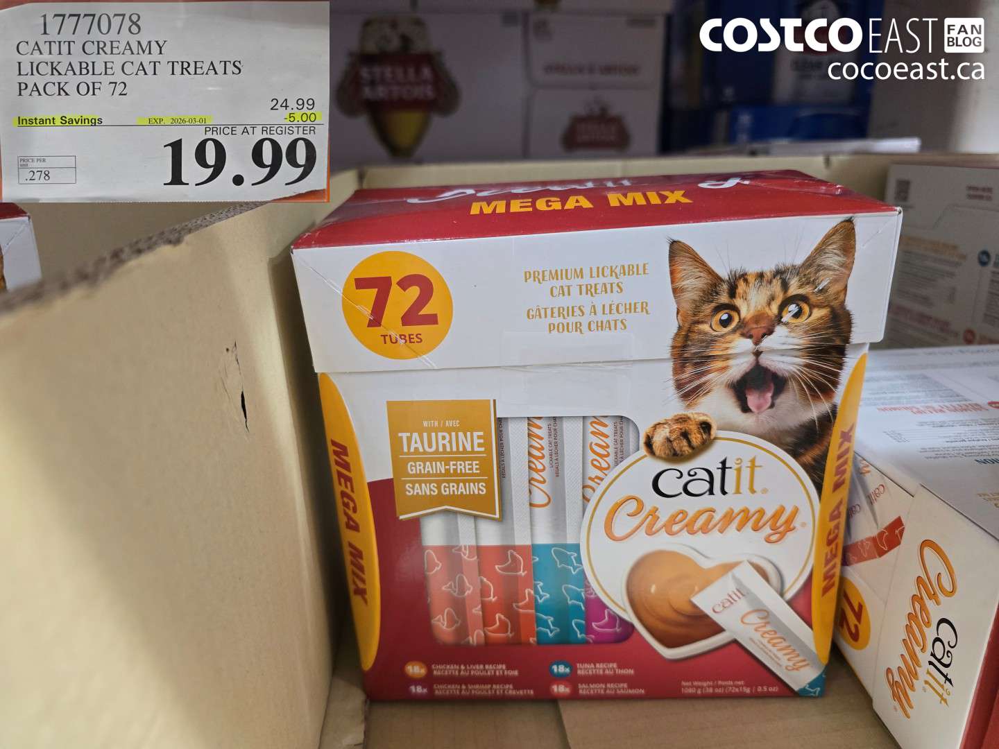 1777078 CATIT CREAMY LICKABLE CAT TREATS PACK OF 72 ($5.00 INSTANT SAVINGS EXPIRES ON 2026-03-01) $19.99