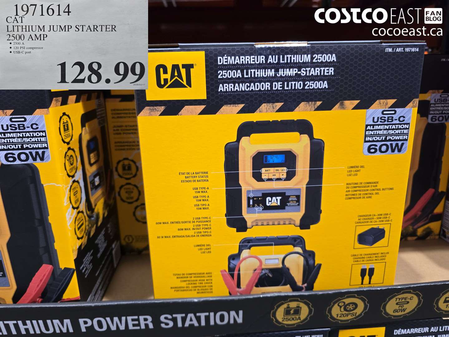 1971614 CAT LITHIUM JUMP STARTER 2500 AMP $128.99