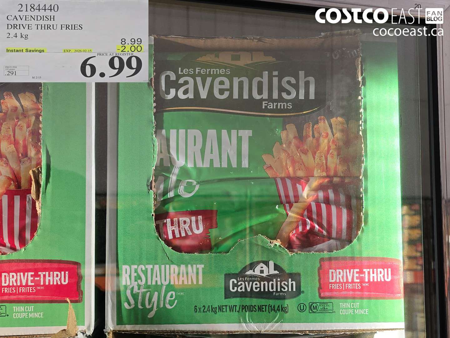 2184440 CAVENDISH DRIVE THRU FRIES 2.4 KG ($2.00 INSTANT SAVINGS EXPIRES ON 2026-02-15) $6.99