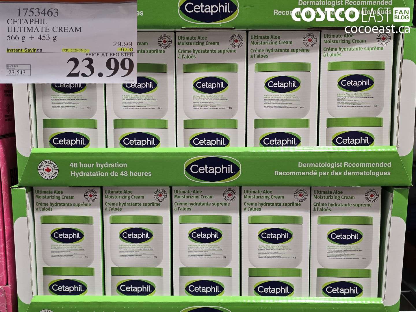 1753463 CETAPHIL ULTIMATE CREAM 566 g + 453 g ($6.00 INSTANT SAVINGS EXPIRES ON 2026-02-15) $23.99