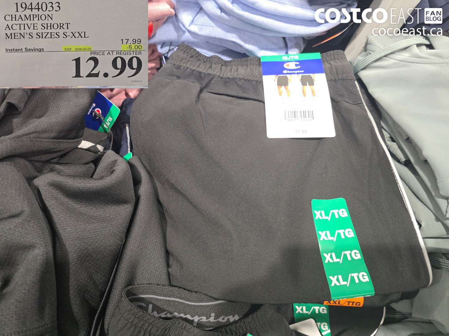 1944033 CHAMPION ACTIVE SHORT MEN'S SIZES S-XXL ($5.00 INSTANT SAVINGS EXPIRES ON 2026-03-01) $12.99