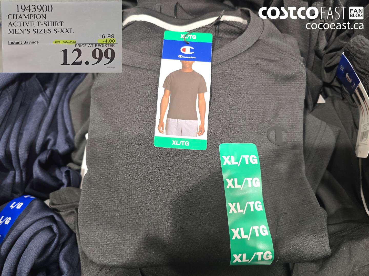 1943900 CHAMPION ACTIVE T-SHIRT MEN'S SIZES S-XXL ($4.00 INSTANT SAVINGS EXPIRES ON 2026-03-01) $12.99