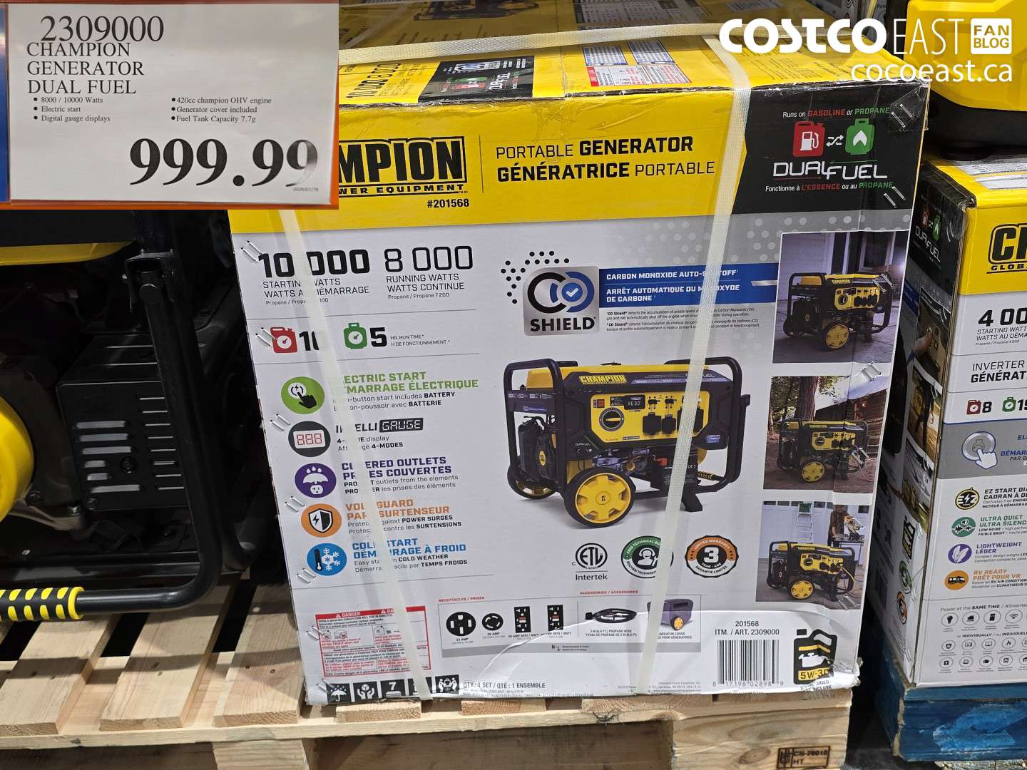 2309000 CHAMPION GENERATOR DUAL FUEL $999.99