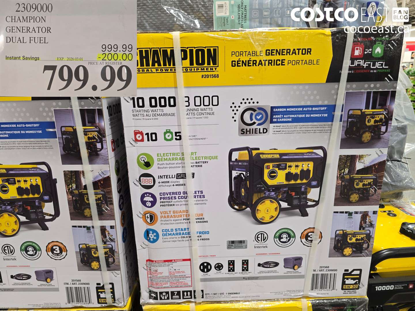 2309000 CHAMPION GENERATOR DUAL FUEL ($200.00 INSTANT SAVINGS EXPIRES ON 2026-03-01) $799.99