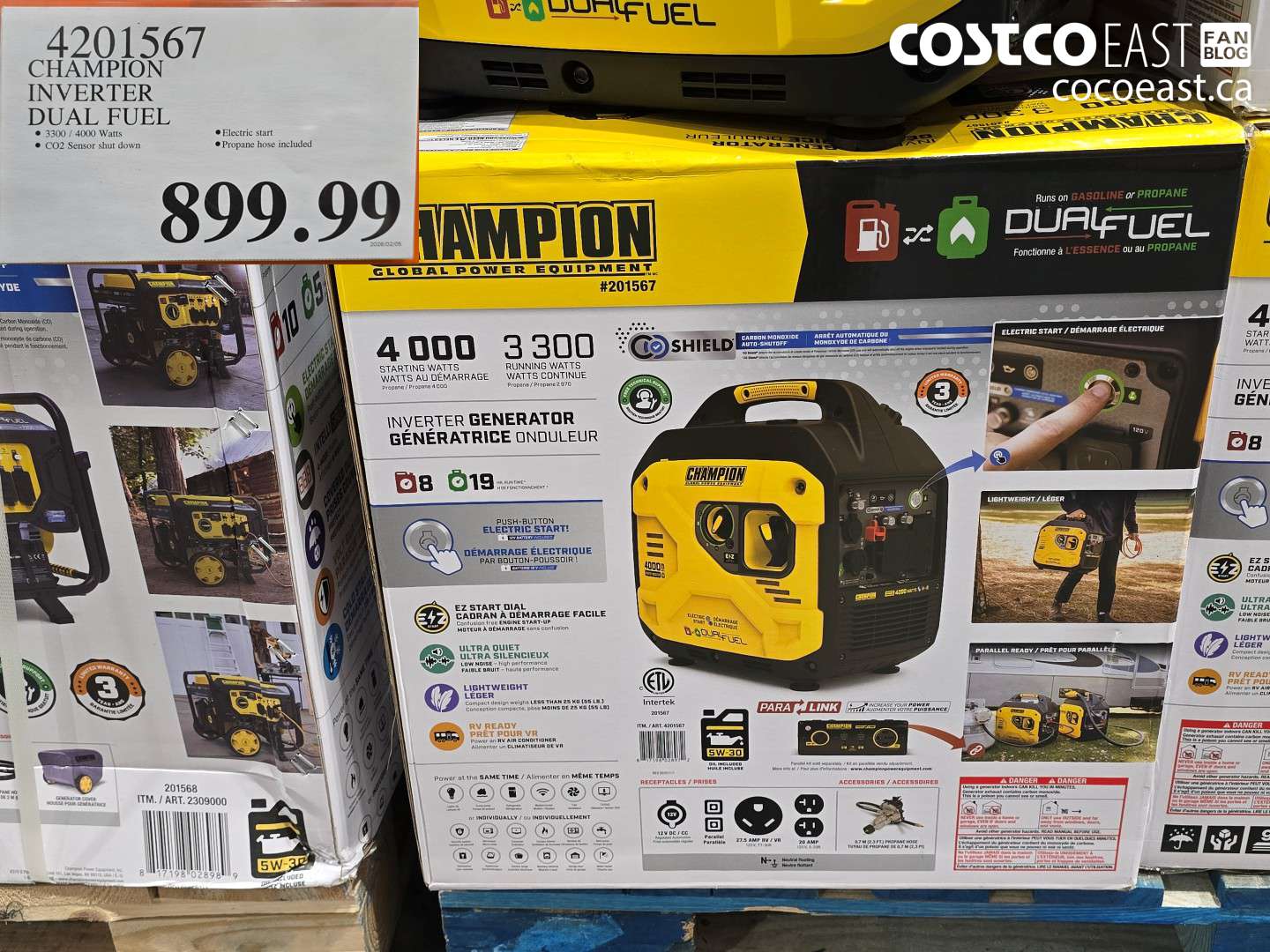 4201567 CHAMPION INVERTER DUAL FUEL $899.99