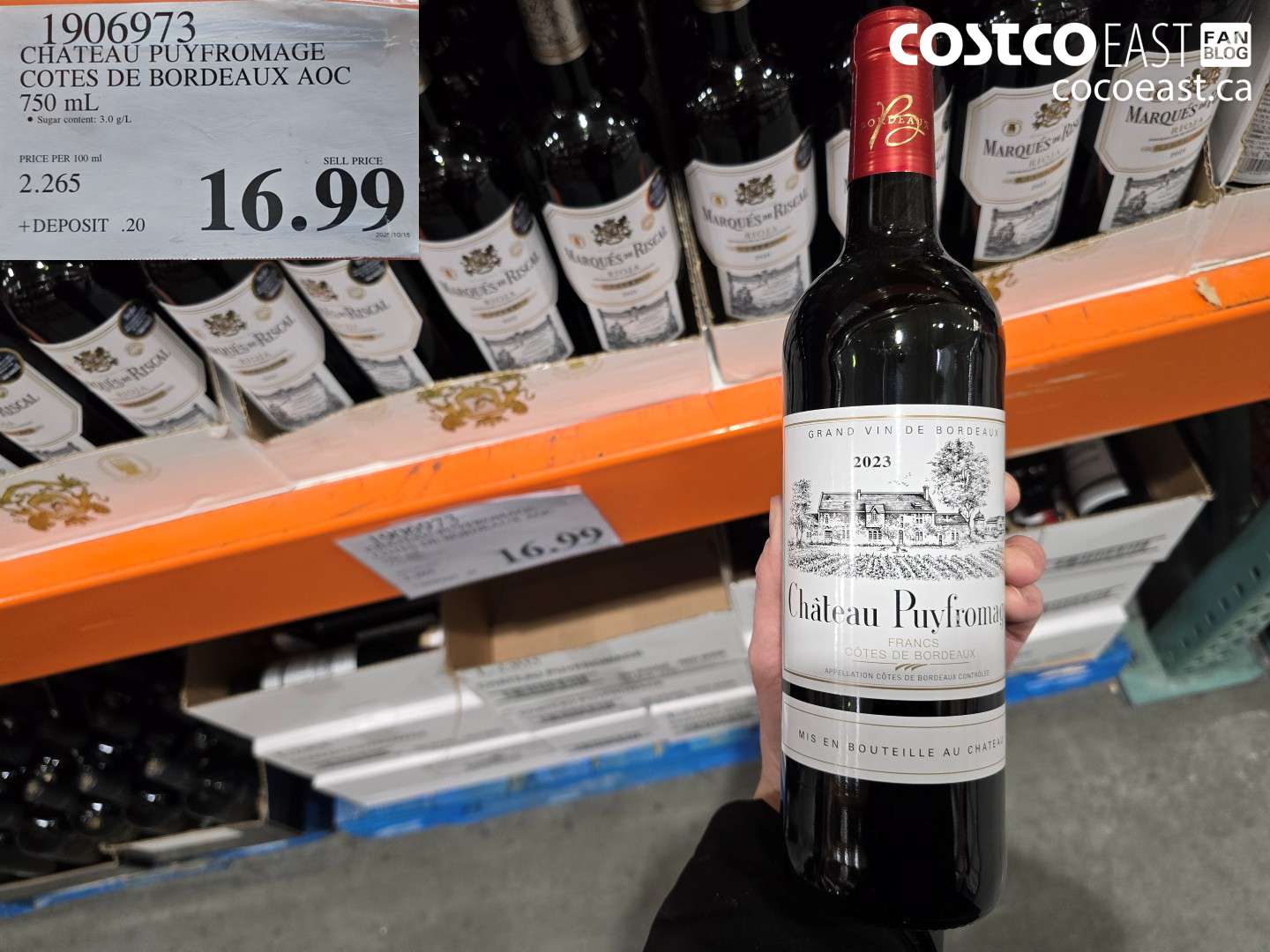 1906973 CHATEAU PUYFROMAGE COTES DE BORDEAUX AOC 750 mL $16.99