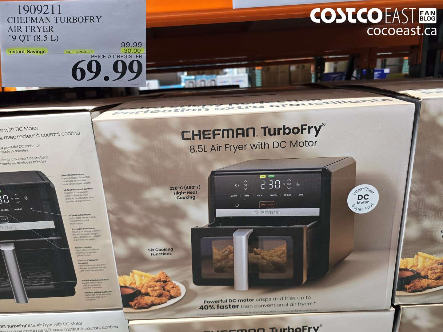 1909211 CHEFMAN TURBOFRY AIR FRYER 9 QT (8.5 L) ($30.00 INSTANT SAVINGS EXPIRES ON 2026-02-22) $69.99