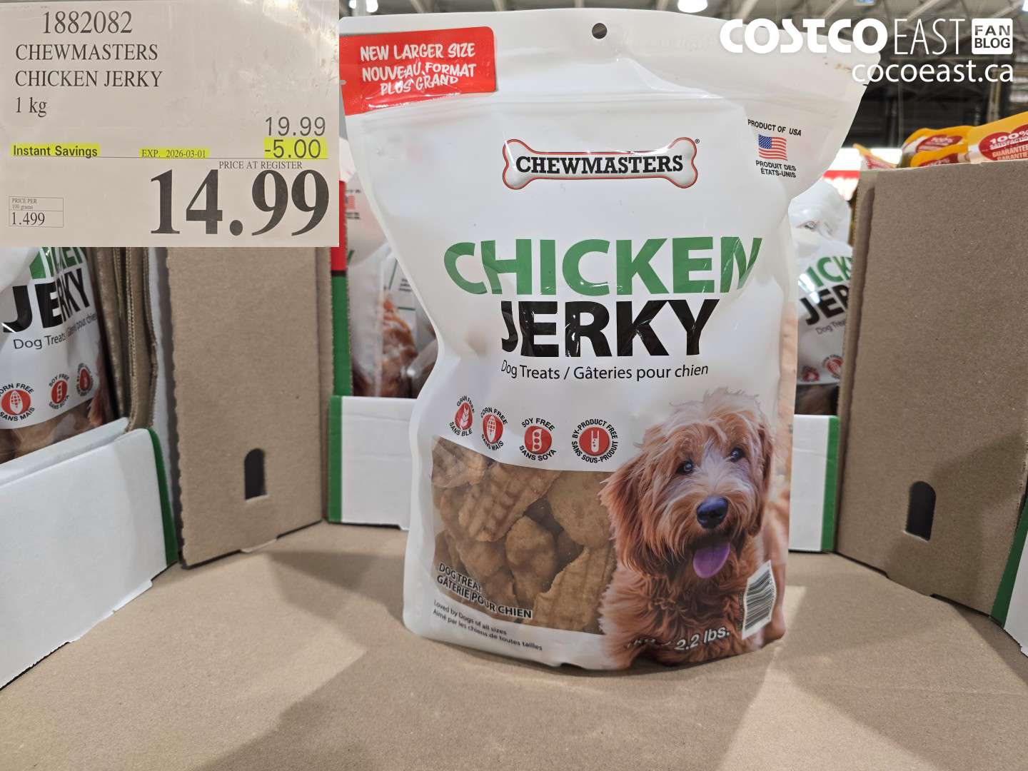 1882082 CHEWMASTERS CHICKEN JERKY ($5.00 INSTANT SAVINGS EXPIRES ON 2026-03-01) $14.99