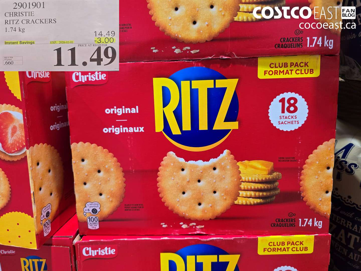 2901901 CHRISTIE RITZ CRACKERS 1.74 KG ($3.00 INSTANT SAVINGS EXPIRES ON 2026-03-01) $11.49