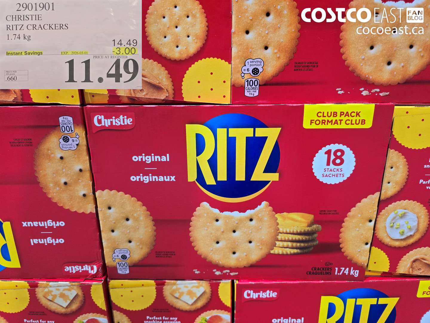 2901901 CHRISTIE RITZ CRACKERS 1.74 KG ($3.00 INSTANT SAVINGS EXPIRES ON 2026-03-01) $11.49