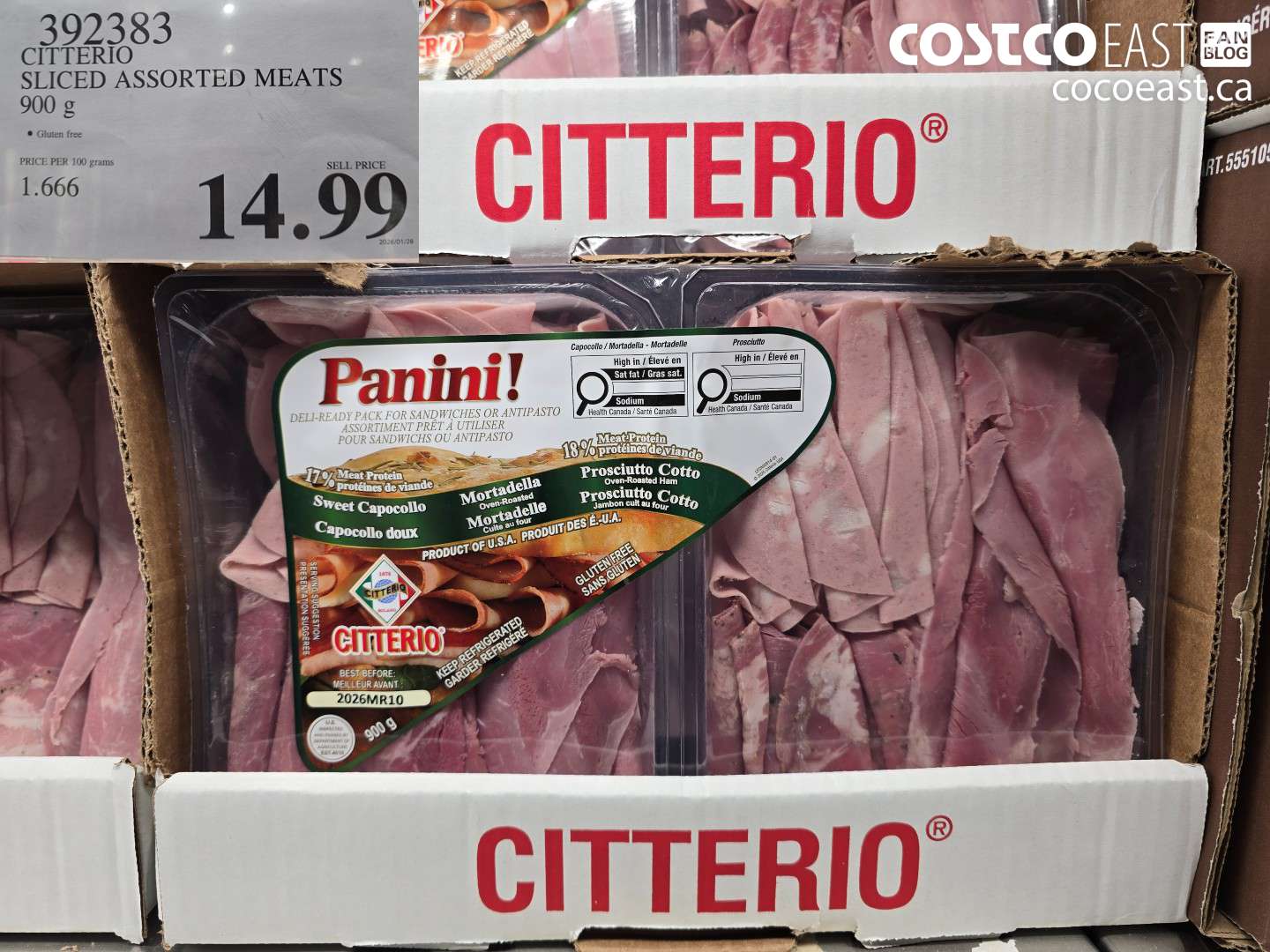 392383 CITTERIO SLICED ASSORTED MEATS 900 G $14.99