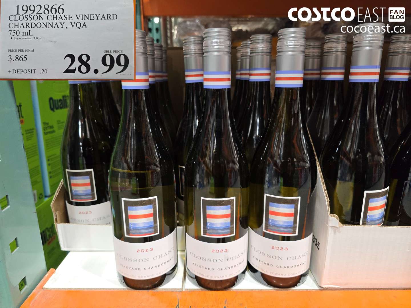 1992866 CLOSSON CHASE VINEYARD CHARDONNAY, VQA 750 ML $28.99