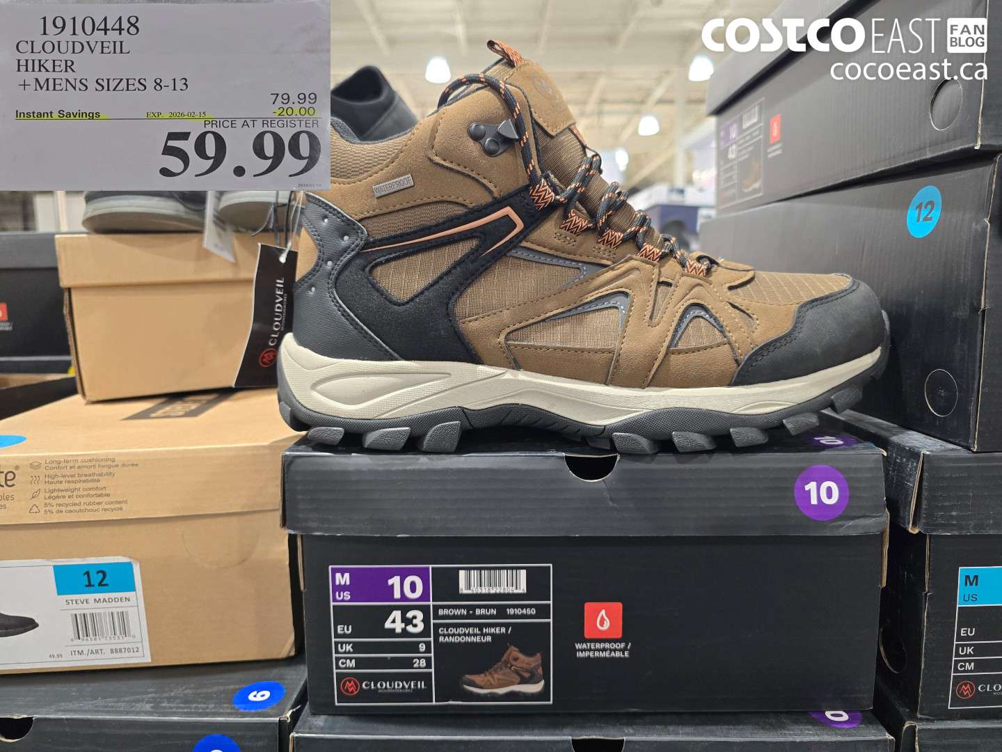 19110448 CLOUDVEIL HIKER + MENS SIZES 8-13 ($20.00 INSTANT SAVINGS EXPIRES ON 2026-02-15) $59.99