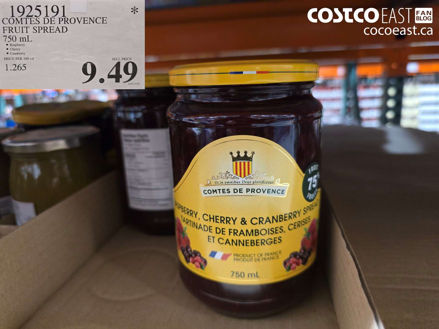 1925191 COMTES DE PROVENCE FRUIT SPREAD 750 mL $9.49