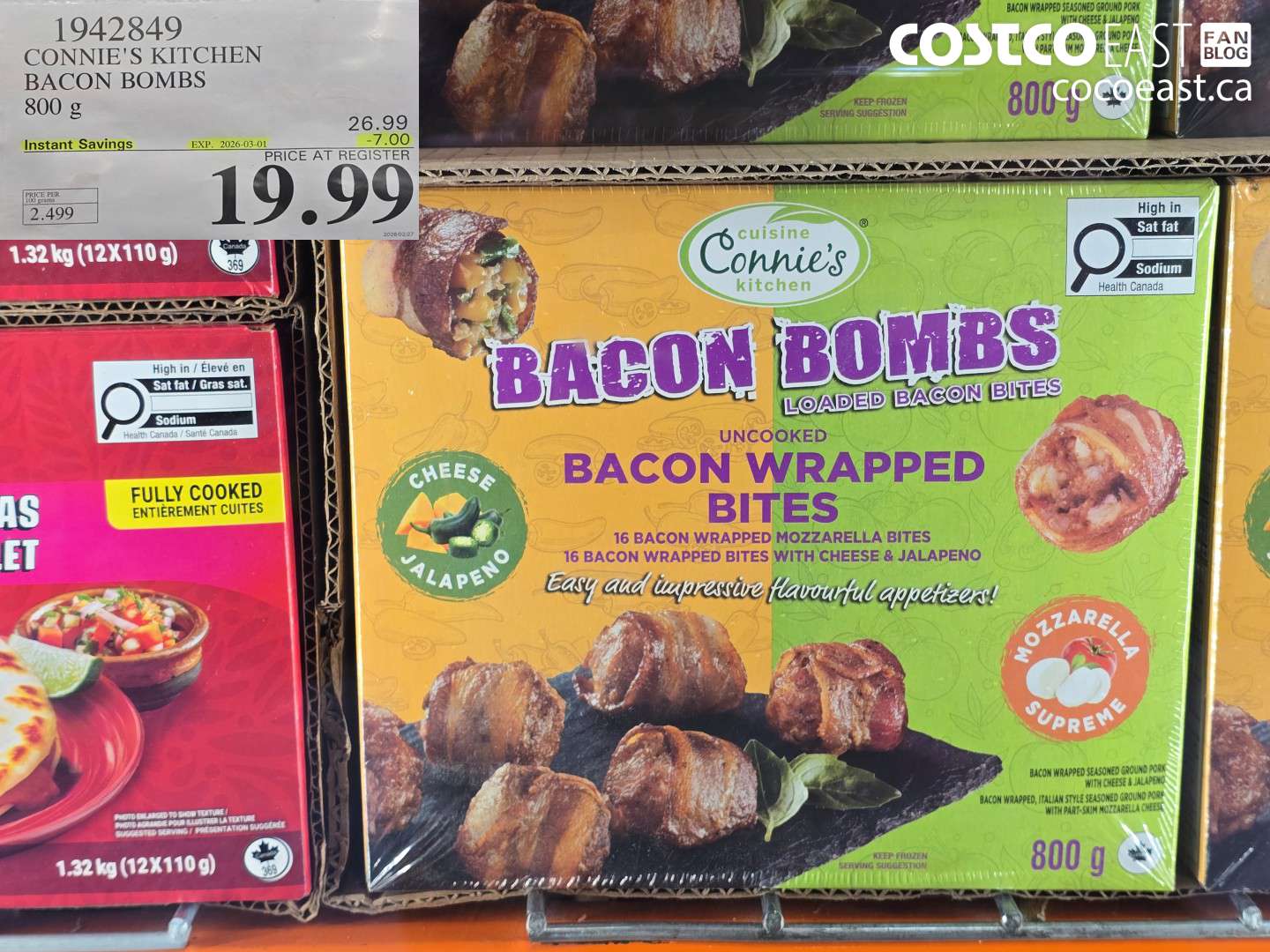 1942849 CONNIE'S KITCHEN BACON BOMBS 800 G ($7.00 INSTANT SAVINGS EXPIRES ON 2026-03-01) $19.99
