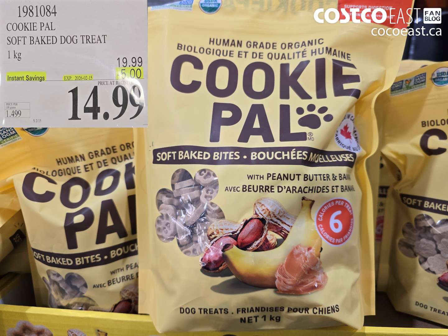 1981084 COOKIE PAL SOFT BAKED DOG TREAT 1 KG ($5.00 INSTANT SAVINGS EXPIRES ON 2026-02-15) $14.99
