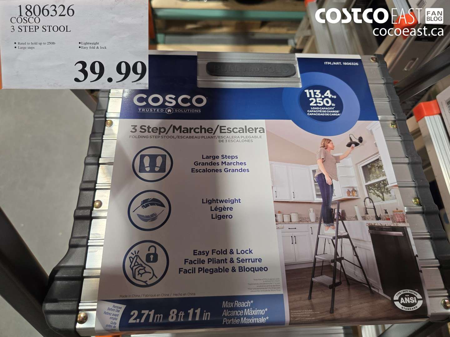 1806326 COSCO 3 STEP STOOL $39.99