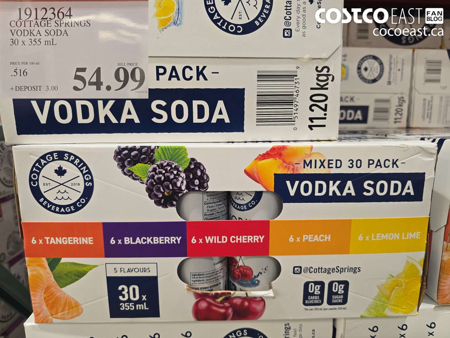 1912364 COTTAGE SPRINGS VODKA SODA 30 x 355 mL $54.99