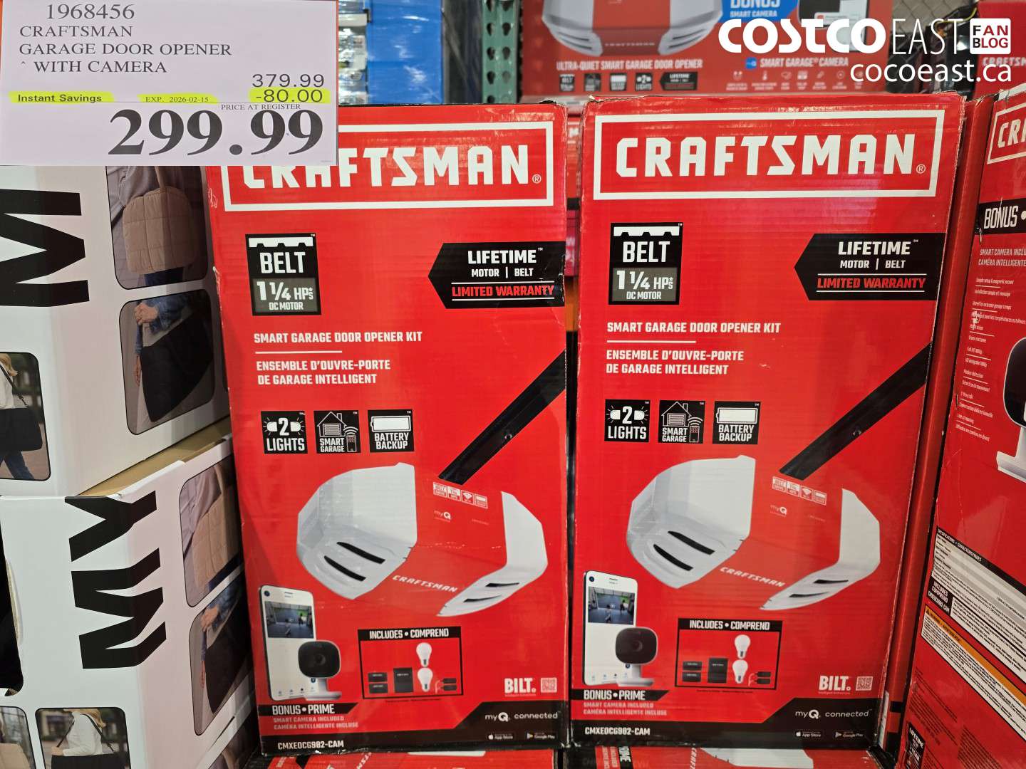 1968456 CRAFTSMAN GARAGE DOOR OPENER WITH CAMERA ($80.00 INSTANT SAVINGS EXPIRES ON 2026-02-15) $299.99