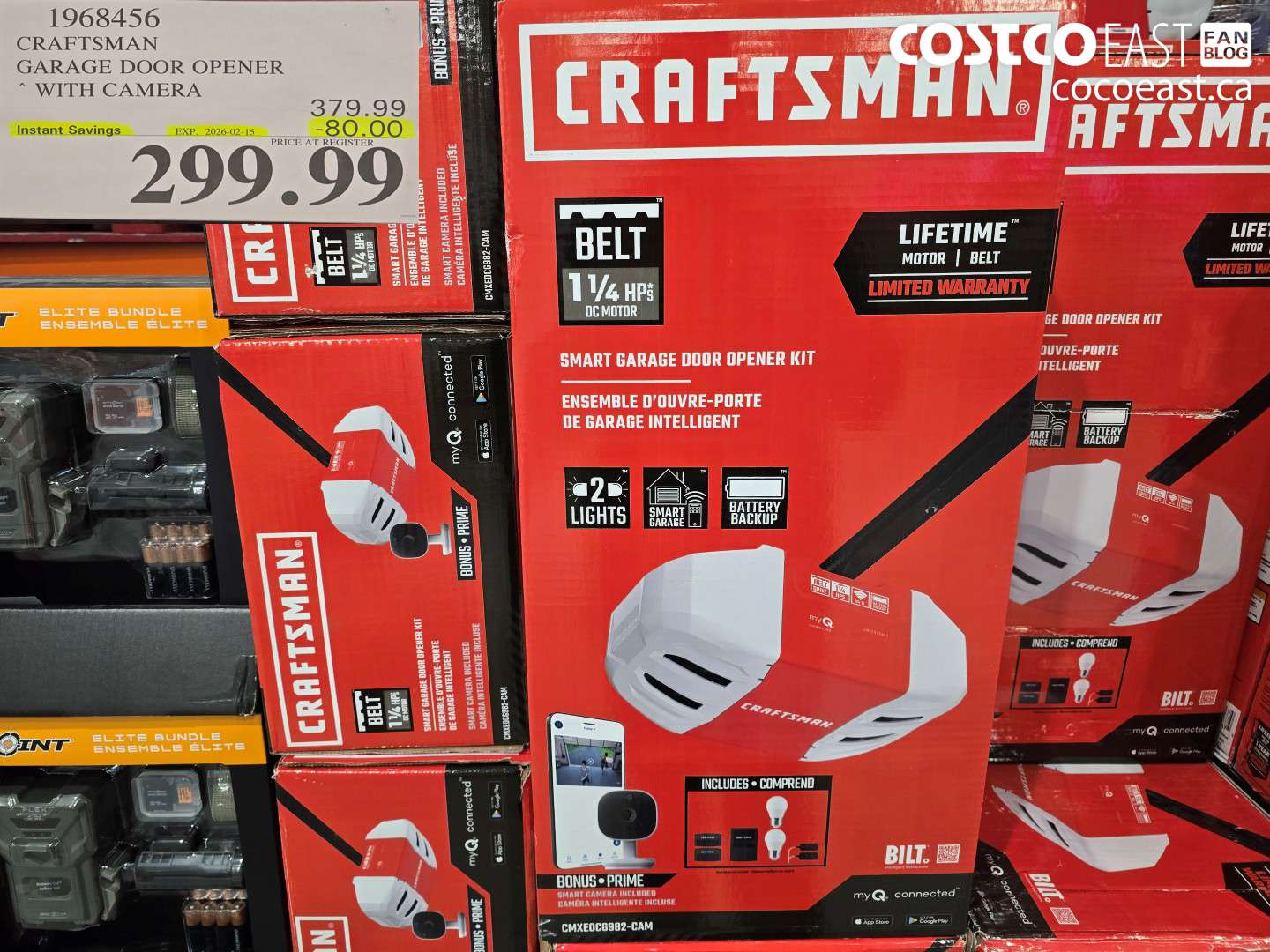 1968456 CRAFTSMAN GARAGE DOOR OPENER WITH CAMERA ($80.00 INSTANT SAVINGS EXPIRES ON 2026-02-15) $299.99