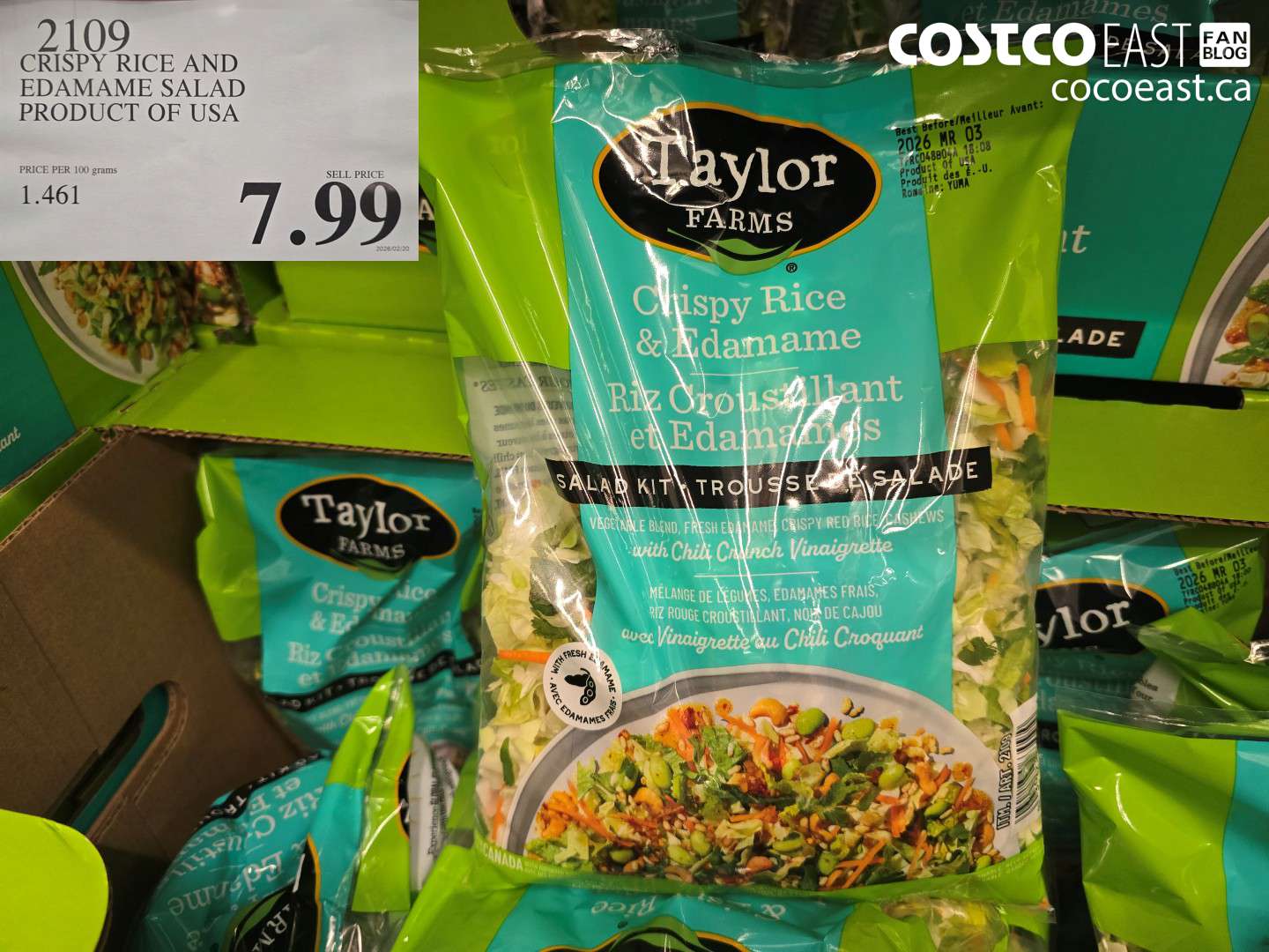 2109 CRISPY RICE AND EDAMAME SALAD PRODUCT OF USA $7.99