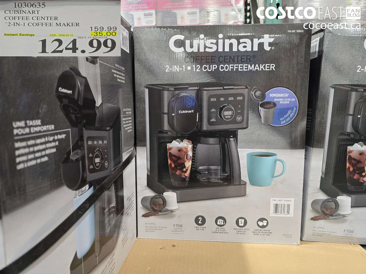 1030635 CUISINART COFFEE CENTER 2-IN-1 COFFEE MAKER ($35.00 INSTANT SAVINGS EXPIRES ON 2026-02-15) $124.99