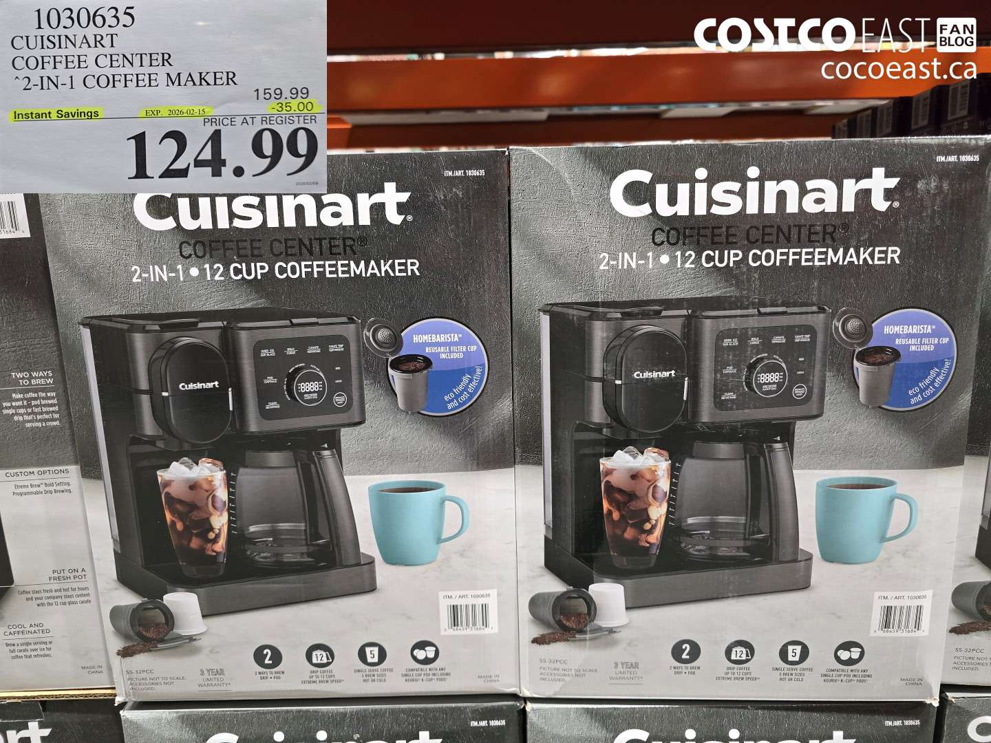 1030635 CUISINART COFFEE CENTER 2-IN-1 COFFEE MAKER ($35.00 INSTANT SAVINGS EXPIRES ON 2026-02-15) $124.99