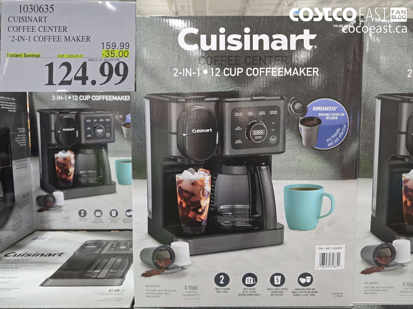 1030635 CUISINART COFFEE CENTER 2-IN-1 COFFEE MAKER 3500 (EXPIRES ON 2026-02-15) $124.99